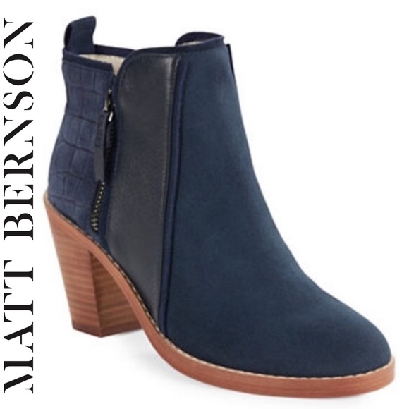 Matt Bernson Shoes - Matt Bernson “Holt” Blue Suede Ankle Boots Size 10
